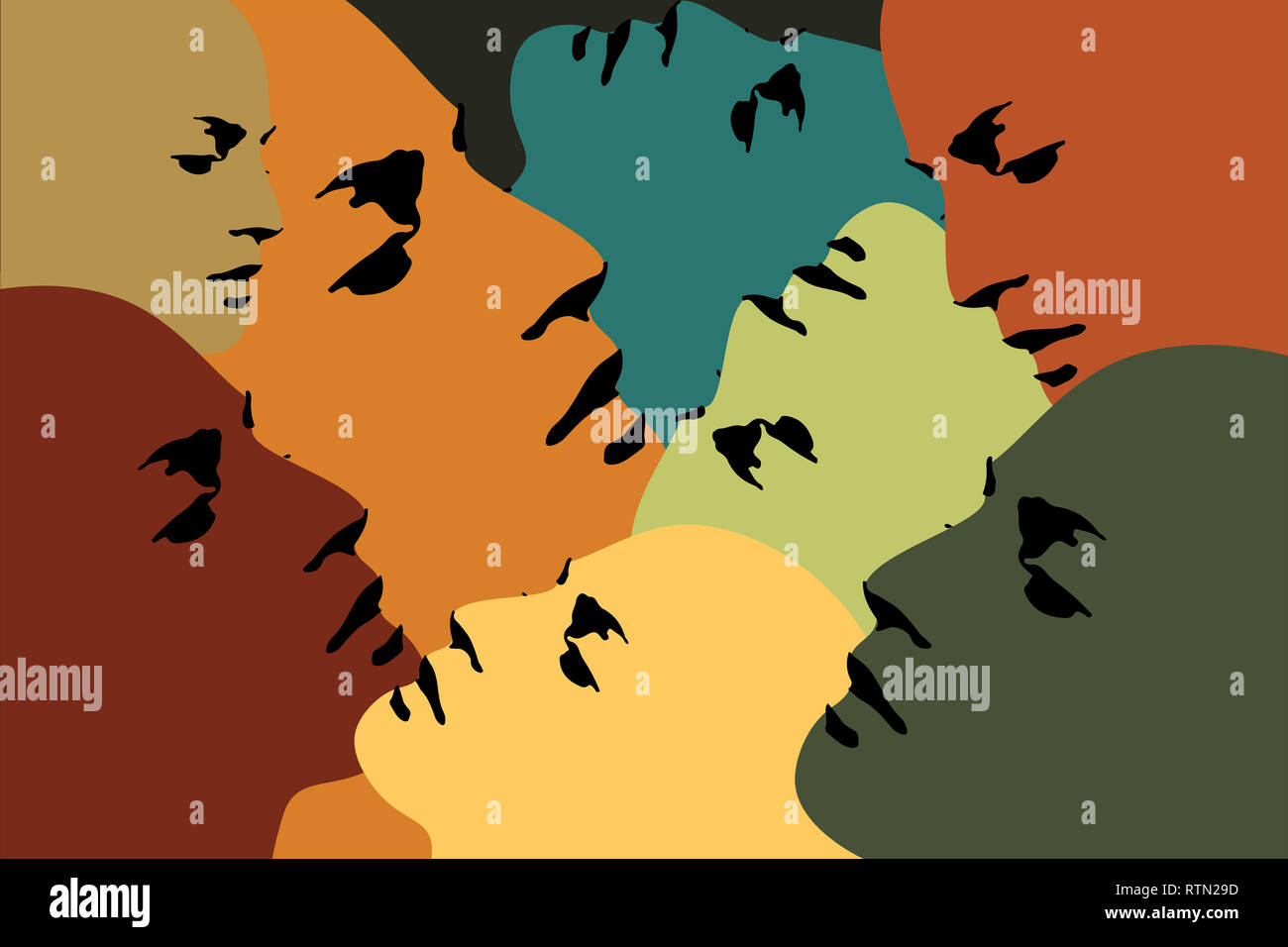 Menschliche silhoutte druckbare Illustration Stockfoto