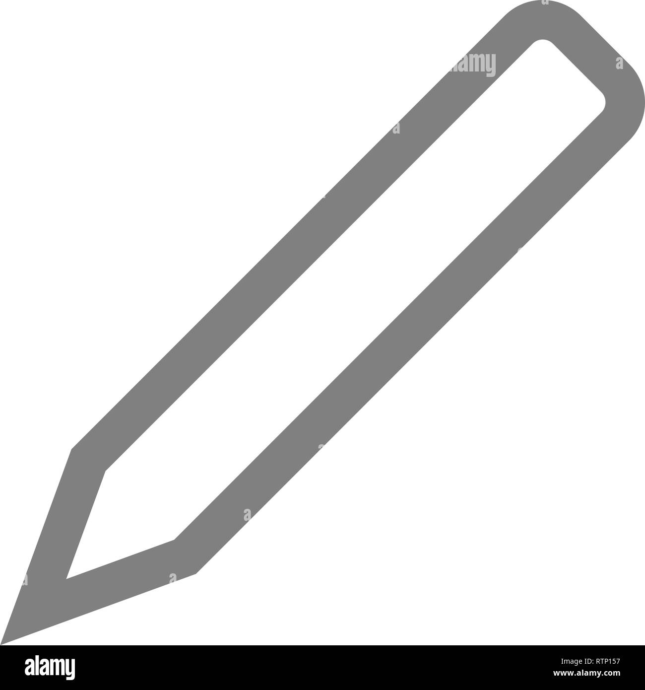 Bleistift Symbol-Grau einfache Umrisse, isoliert - Vector Illustration Stock Vektor