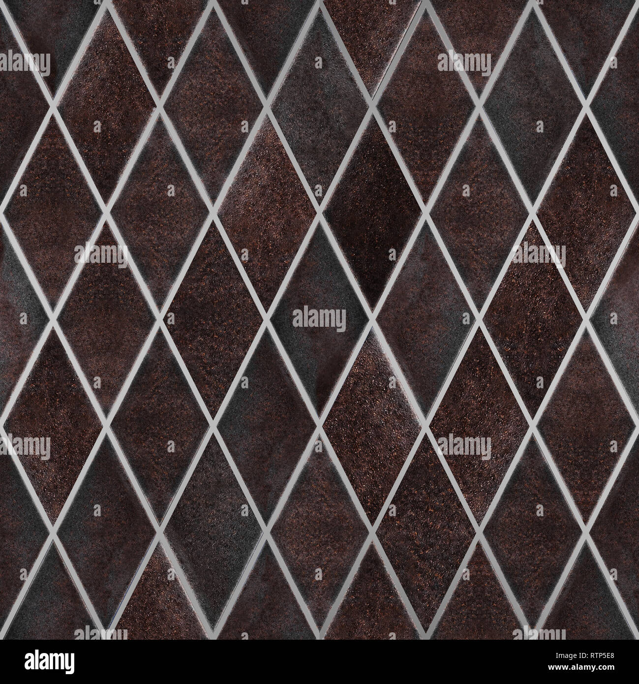 Nahtlose rostiges Metall Muster, altes rostiges Metall Tapeten Textur, Rhombus shape Stockfoto