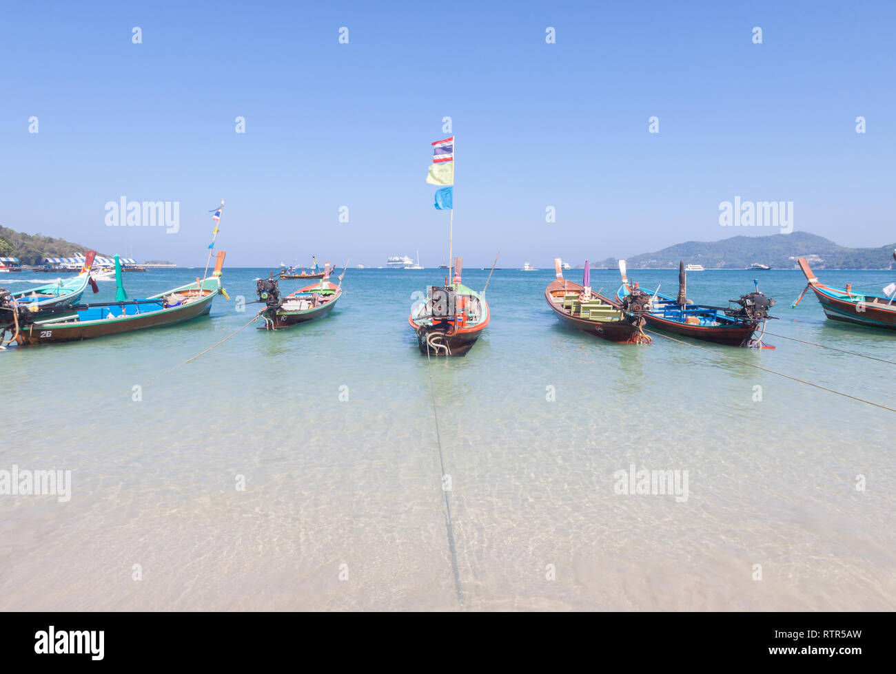 Den traditionellen thailändischen Longtail Boot Stockfoto
