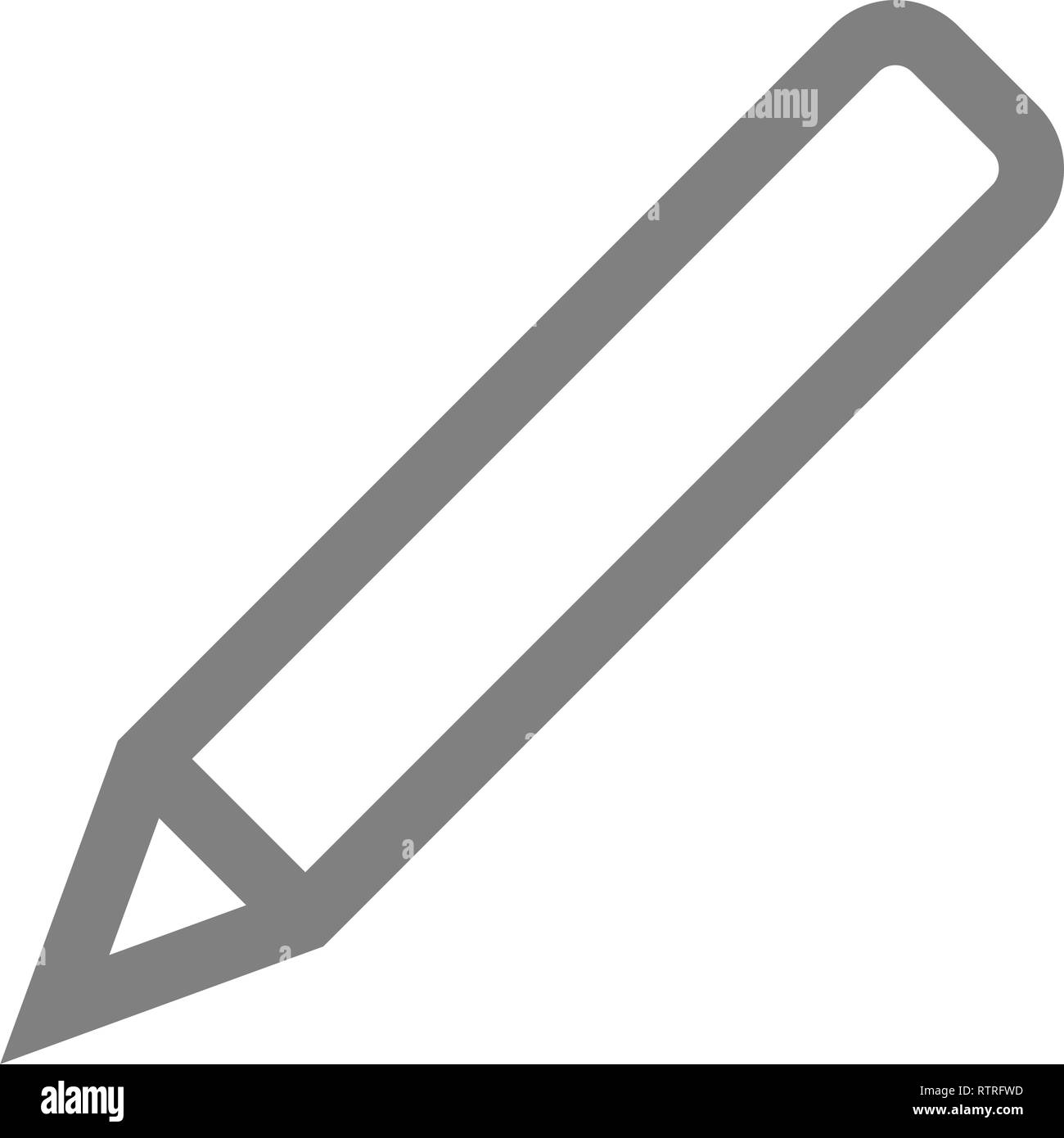 Bleistift Symbol-Grau einfache Umrisse, isoliert - Vector Illustration Stock Vektor