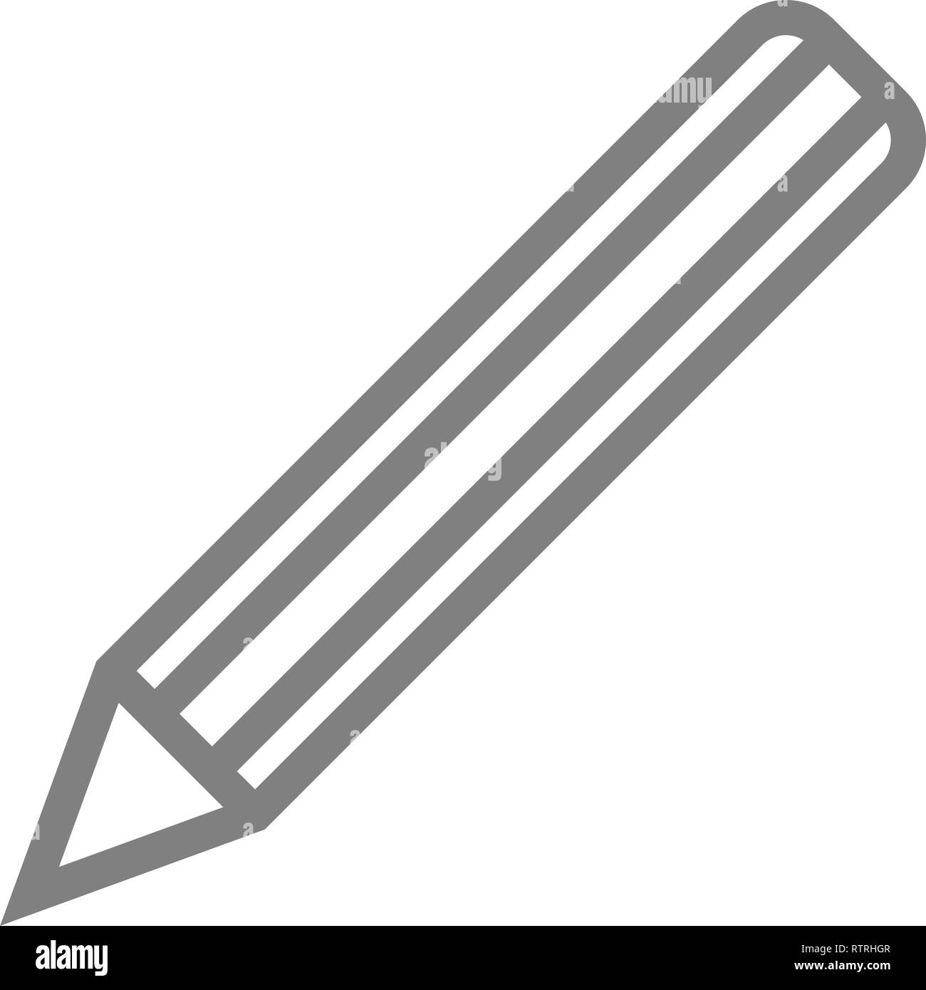 Bleistift Symbol-Grau einfache Umrisse, isoliert - Vector Illustration Stock Vektor