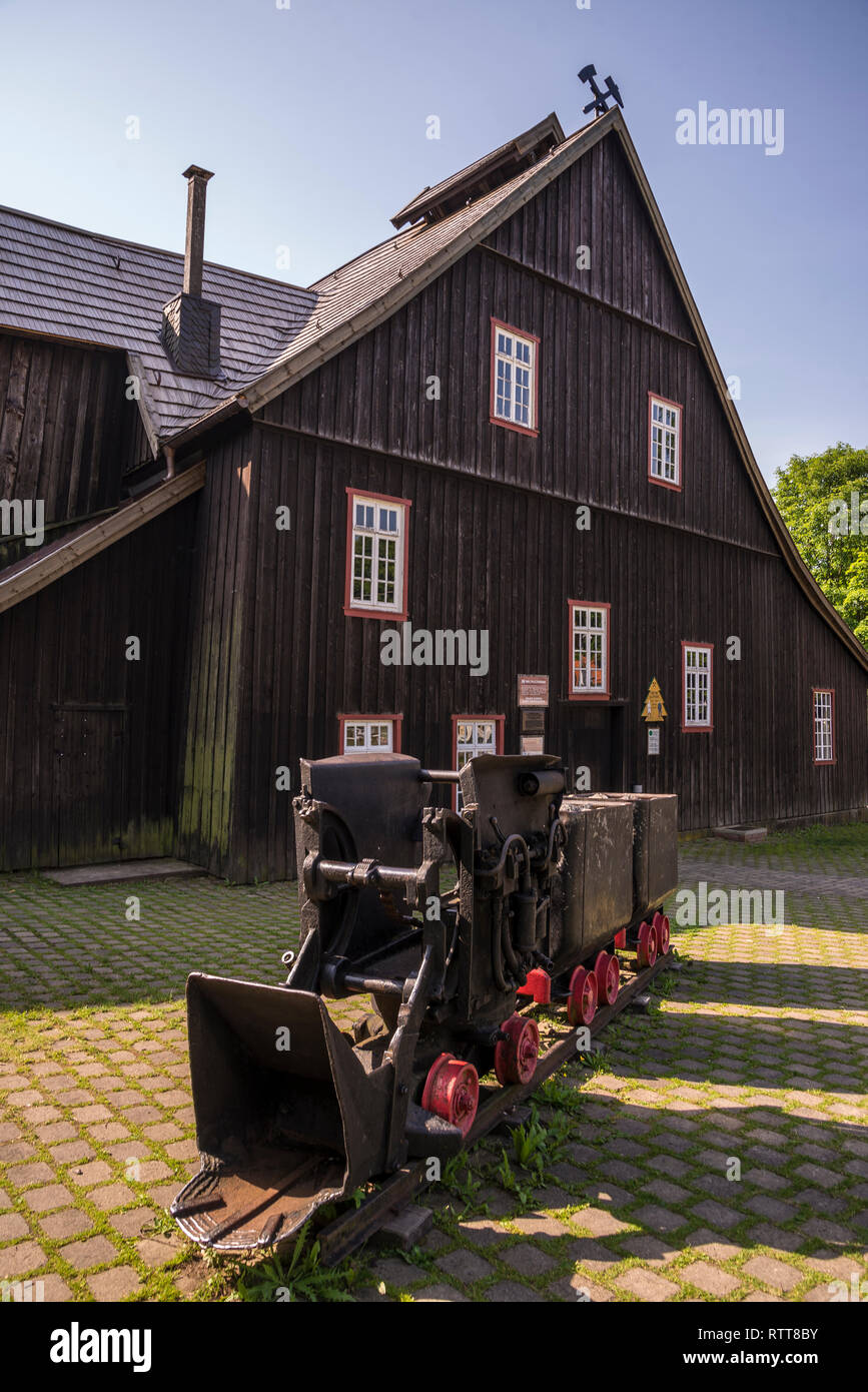 Grube Samson Bergwerksmuseum, Sankt Andreasberg, Harz, Niedersachsen, Deutschland Stockfoto