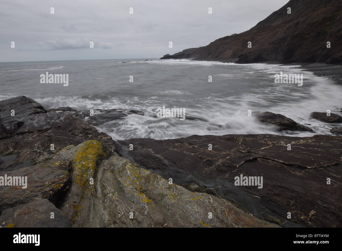 Rusey Strand und hohen Klippe Nordküste von Cornwall Stockfoto