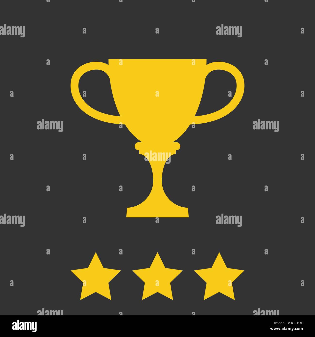 Vektor Sieger cup Flachbild-Symbol. Golden Symbol für Win Stock Vektor
