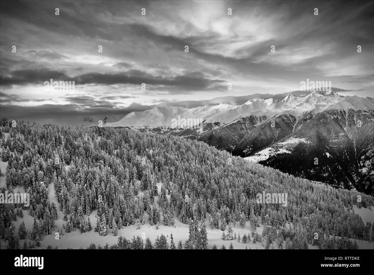 Winterlandschaft - ein Foto in den italienischen Dolomiten genommen Stockfoto