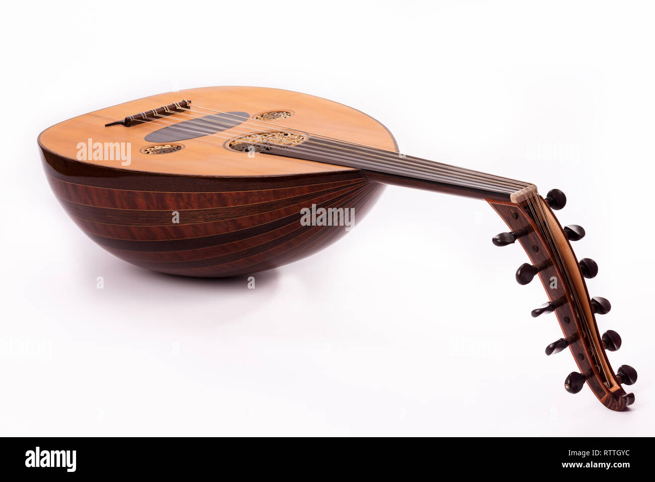 Ud Musikinstrument in weißer Hintergrund Stockfoto