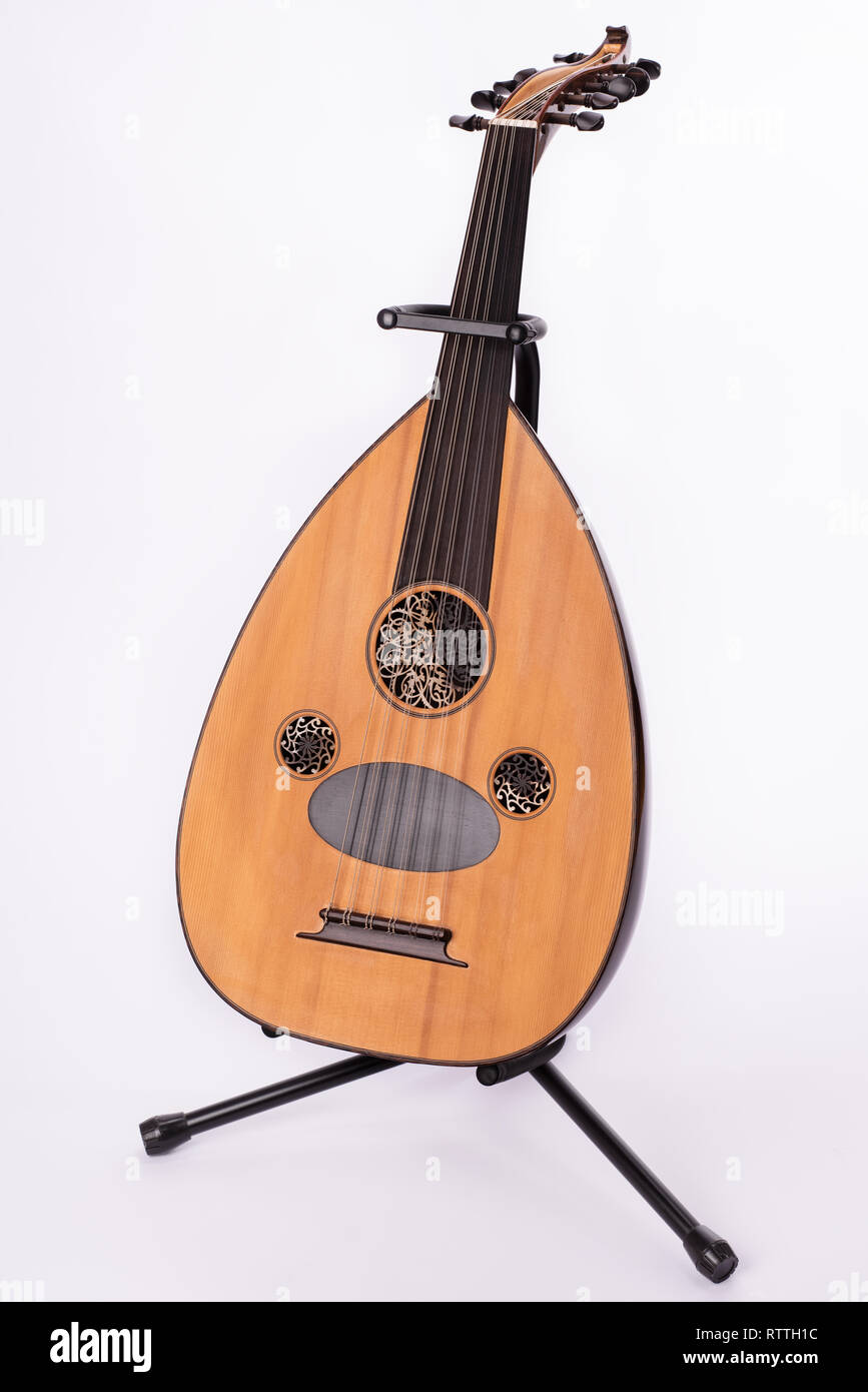 Ud Musikinstrument in weißer Hintergrund Stockfoto