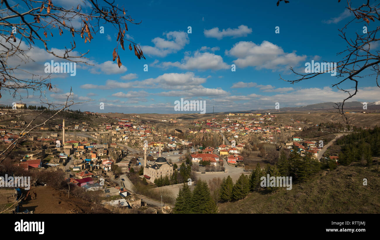 Ein Dorf in Ihlara Tal, Kappadokien, Nevsehir, Türkei Stockfoto