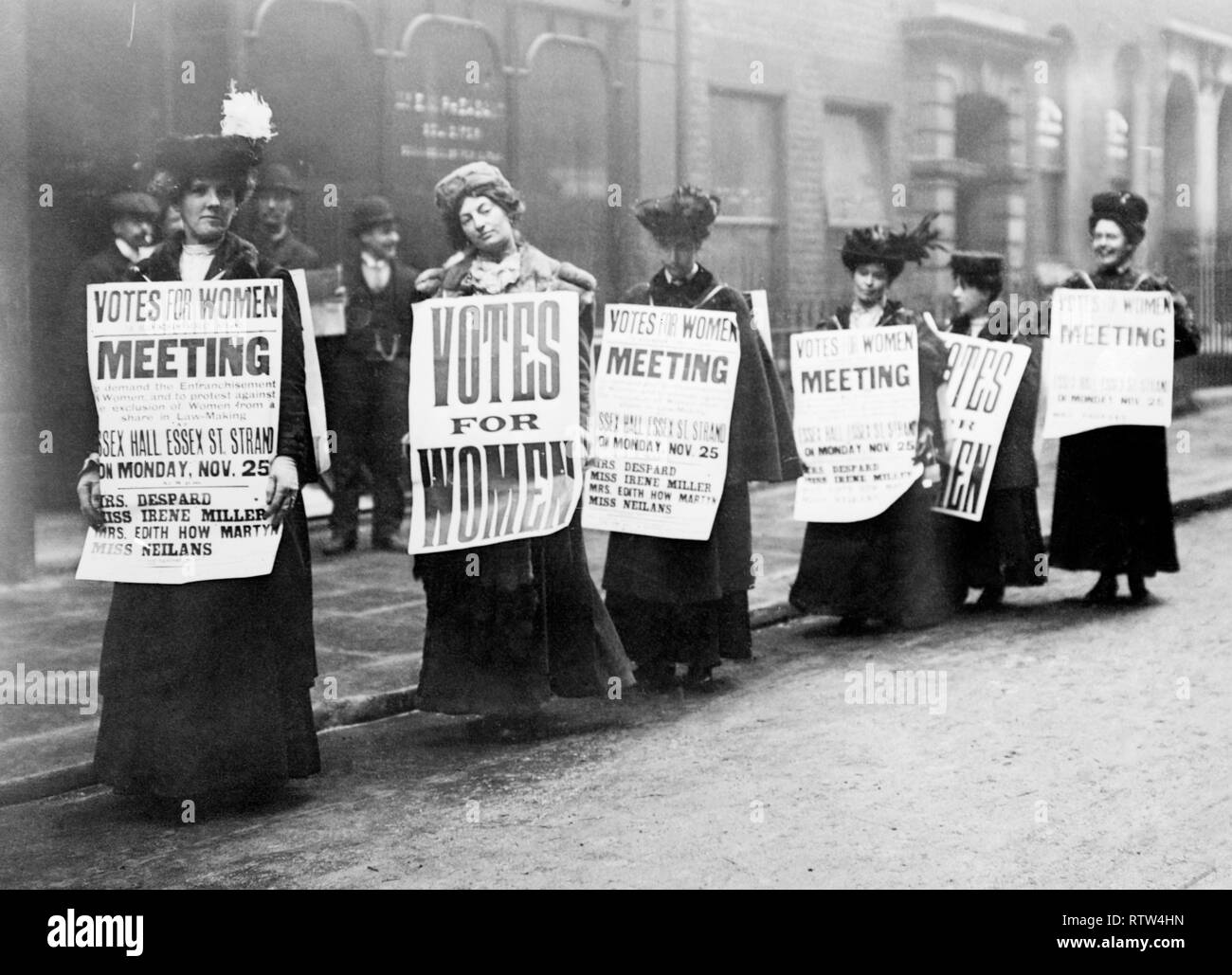 Suffragetten protestieren in London. Stockfoto
