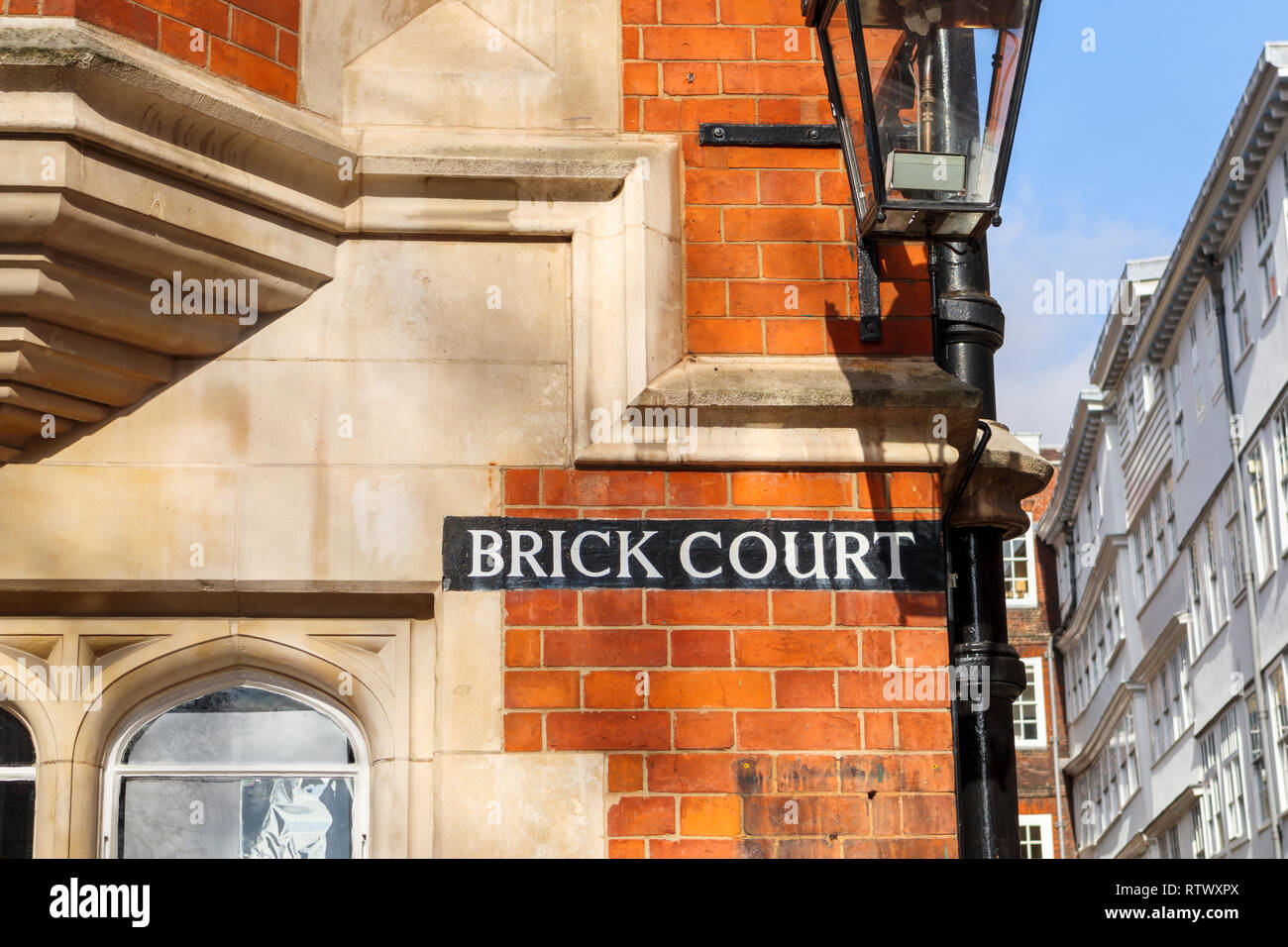 Inns of Court: Brick Court, einer führenden Gruppe von kommerziellen Rechtsstreit Rechtsanwälte Kammern in Middle Temple Lane, 7-8 Essex St, Tempel, London WC 2 Stockfoto