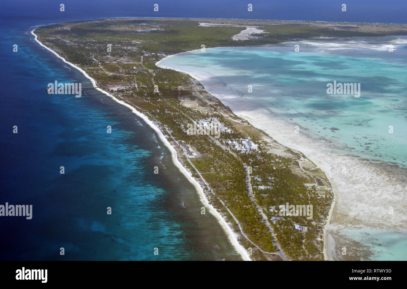 Luftaufnahme von Christmas Island (kiritimati), Kiribati Stockfoto