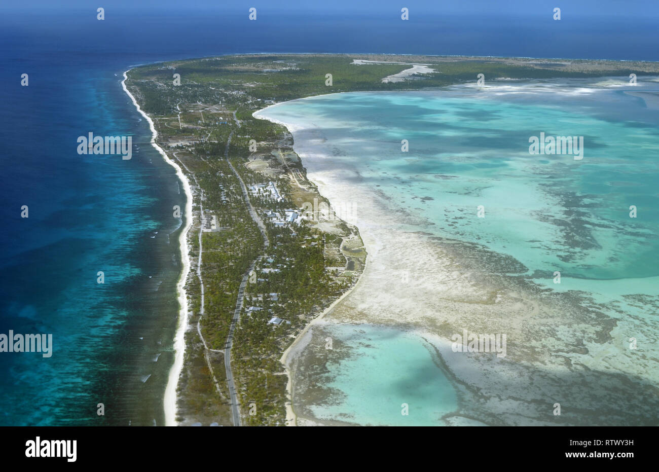 Luftaufnahme von Christmas Island (kiritimati), Kiribati Stockfoto