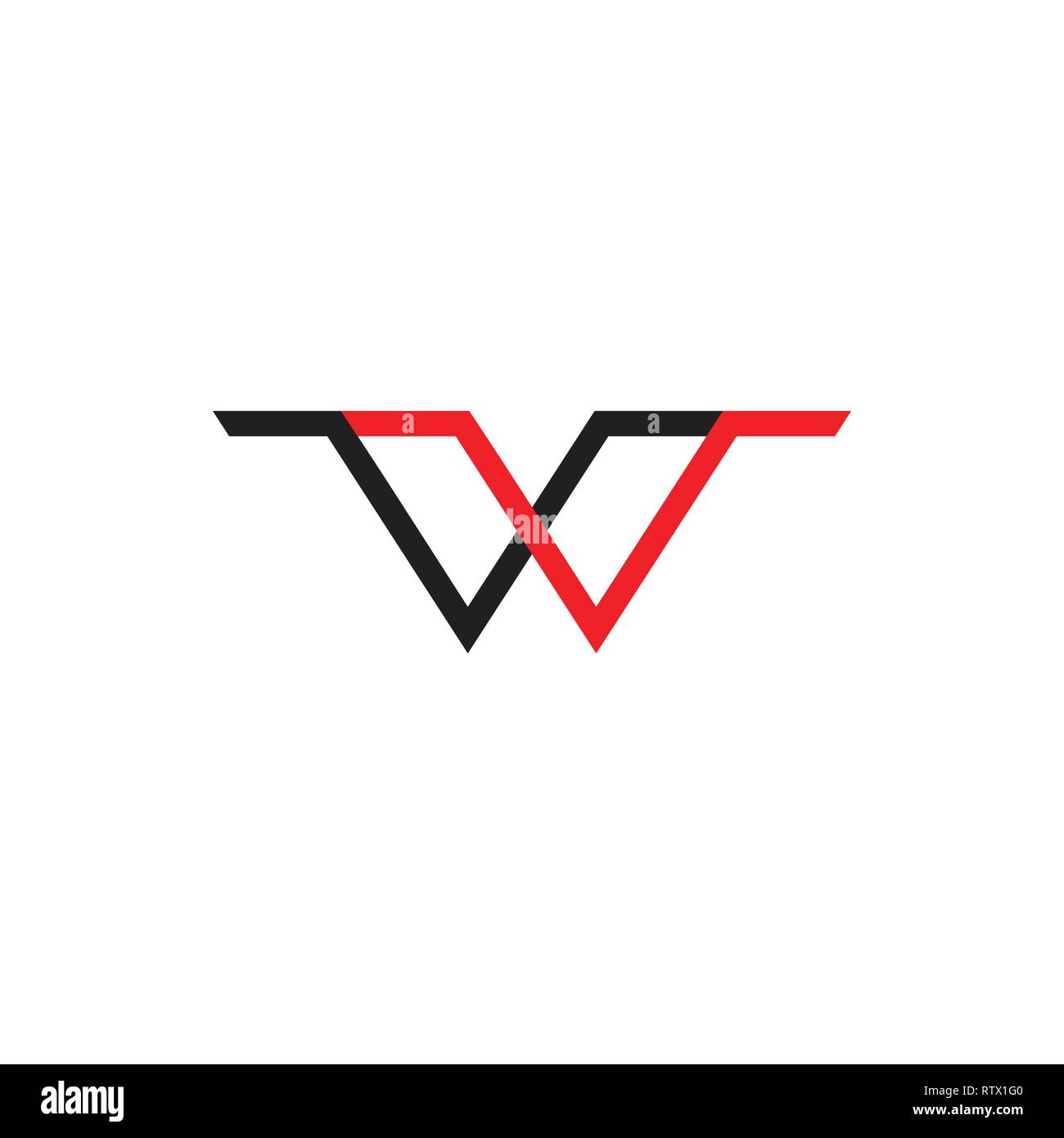 Briefe wv einfache Linie logo Vektor Stock Vektor