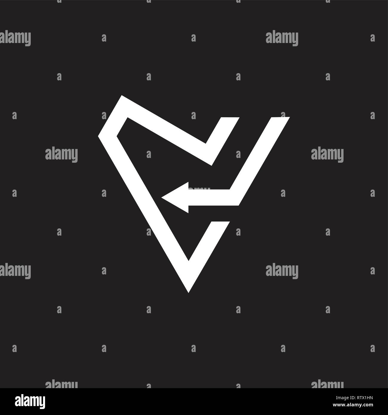 Schreiben Dreieck Pfeile, geometrische Linie logo Vektor Stock Vektor