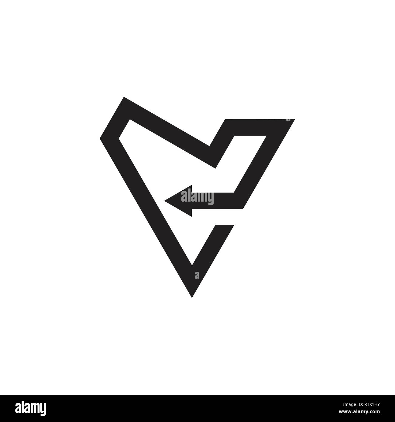 Schreiben Dreieck Pfeile, geometrische Linie logo Vektor Stock Vektor