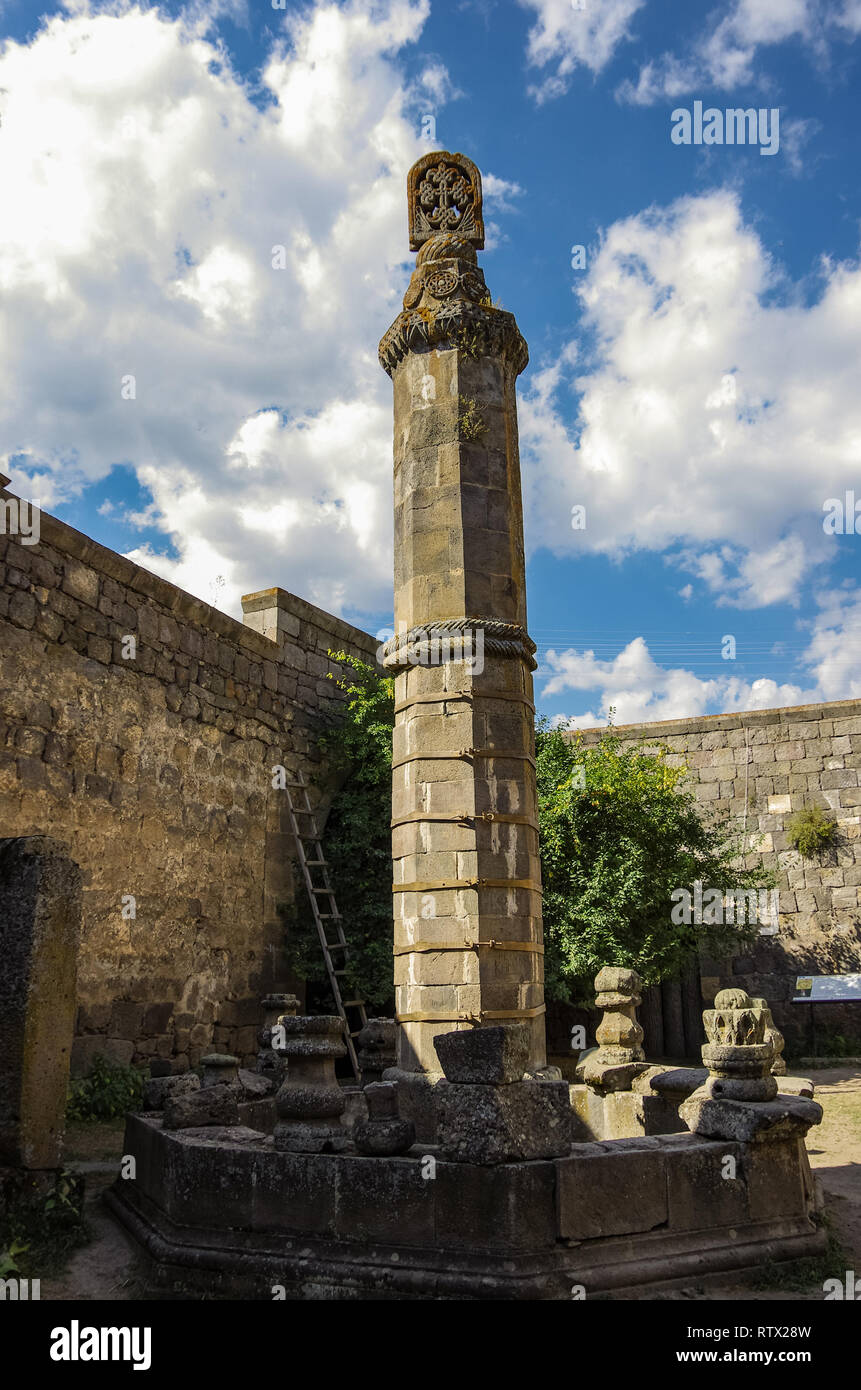 Die berühmten schwingen Säule (ghavazan) im Kloster Tatev, Armenien Stockfoto