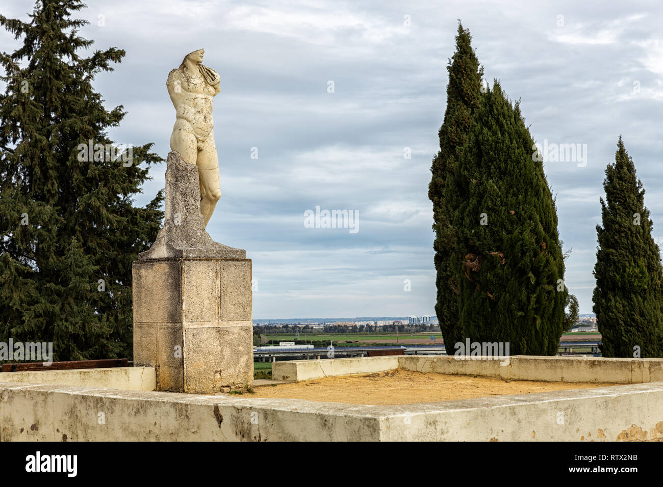 Italica (nördlich des heutigen Santiponce, 9 km NW von Sevilla, Spanien) ist eine wunderbare und gut erhaltene römische Stadt und der Geburtsort des römischen Kaisers Stockfoto