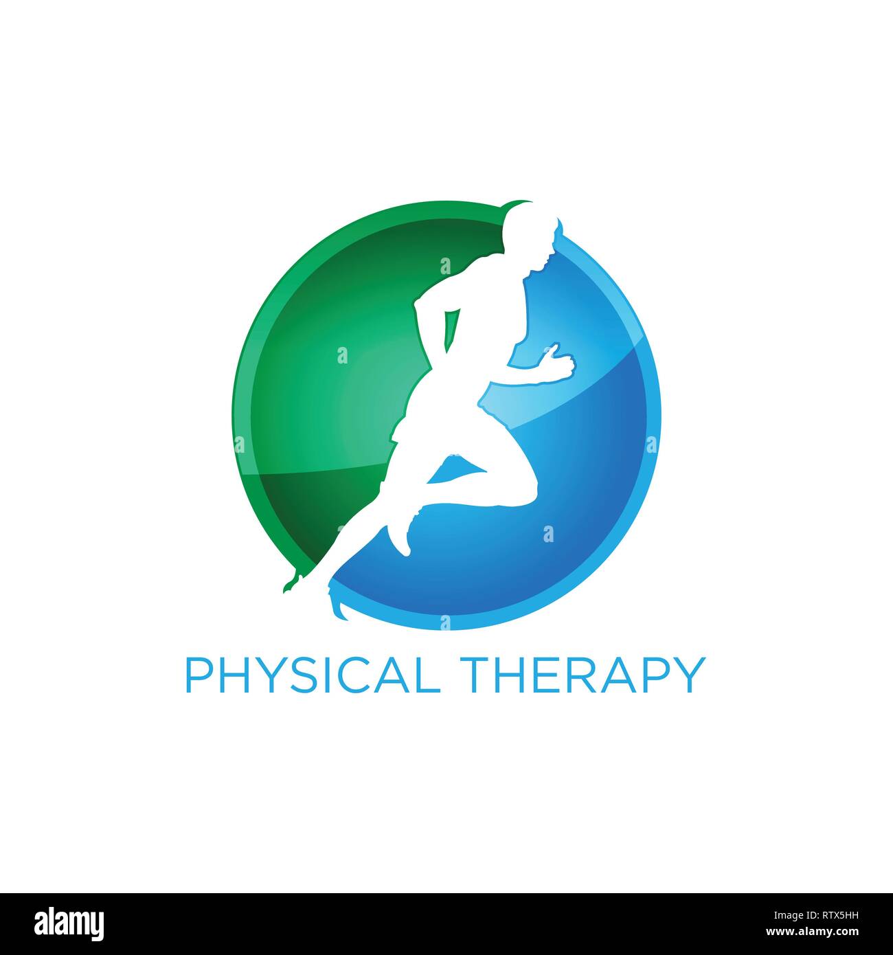 Physikalische Therapie logo mit menschlichen Bild Stock Vektor