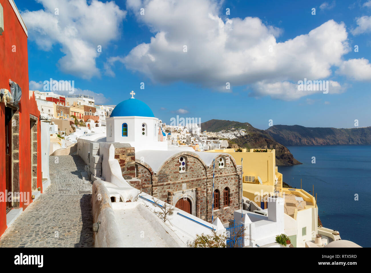 Dorf Oia auf Santorin, Griechenland Stockfoto