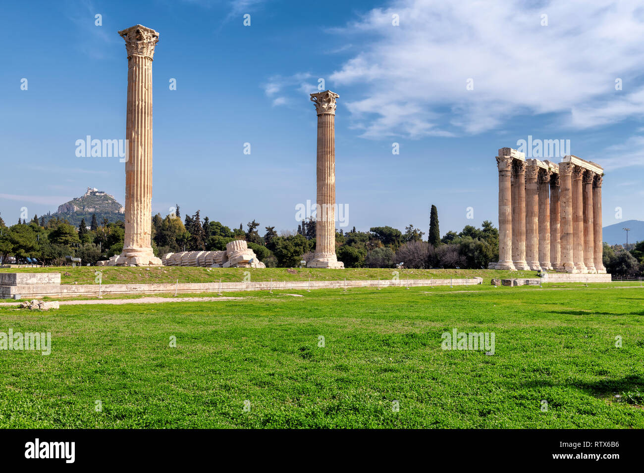 Olympischen Zeus Säulen, Athen, Griechenland Stockfoto