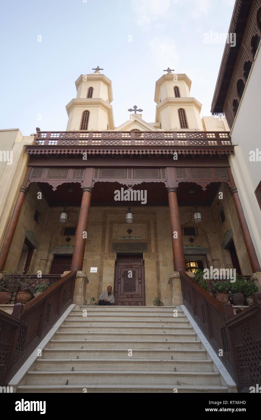 Die hängende Kirche der Heiligen Maria, dem Koptischen Kairo, Ägypten Stockfoto