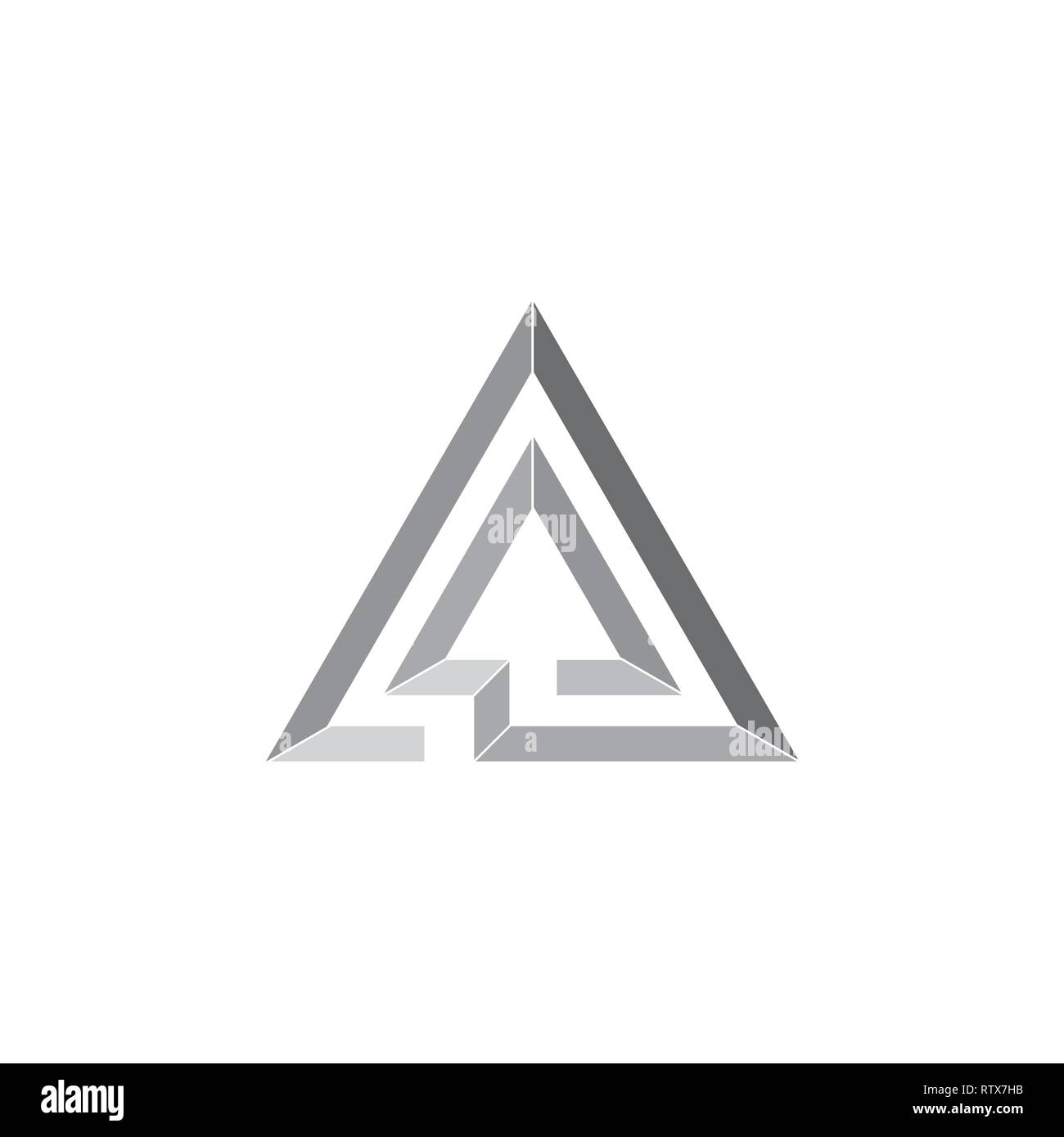 Dreieck 3d geometrische Linie Pfeil nach oben Logo Stock Vektor
