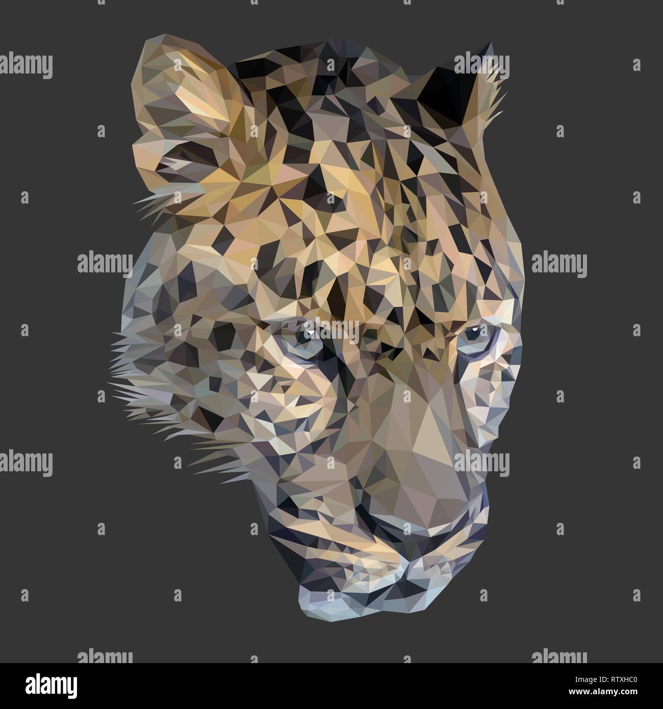 Cheetah cat Low Poly Design. Dreieck Vector Illustration. Stock Vektor