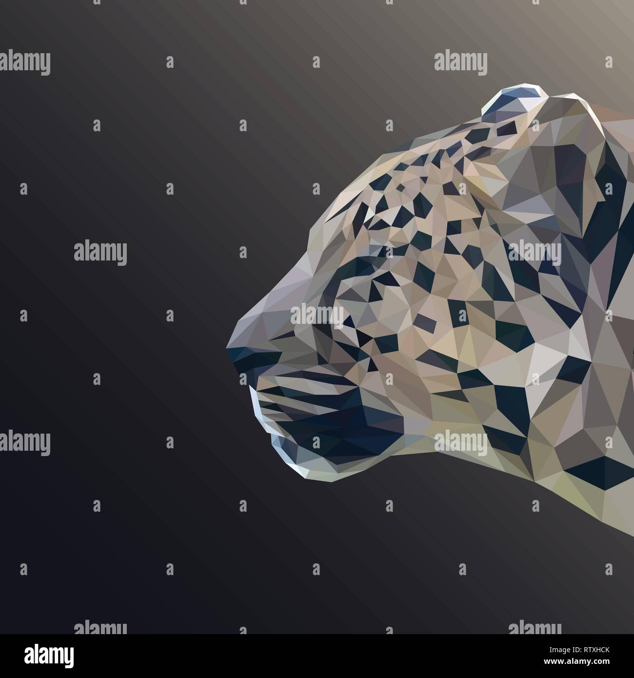 Cheetah cat Low Poly Design. Dreieck Vector Illustration. Stock Vektor