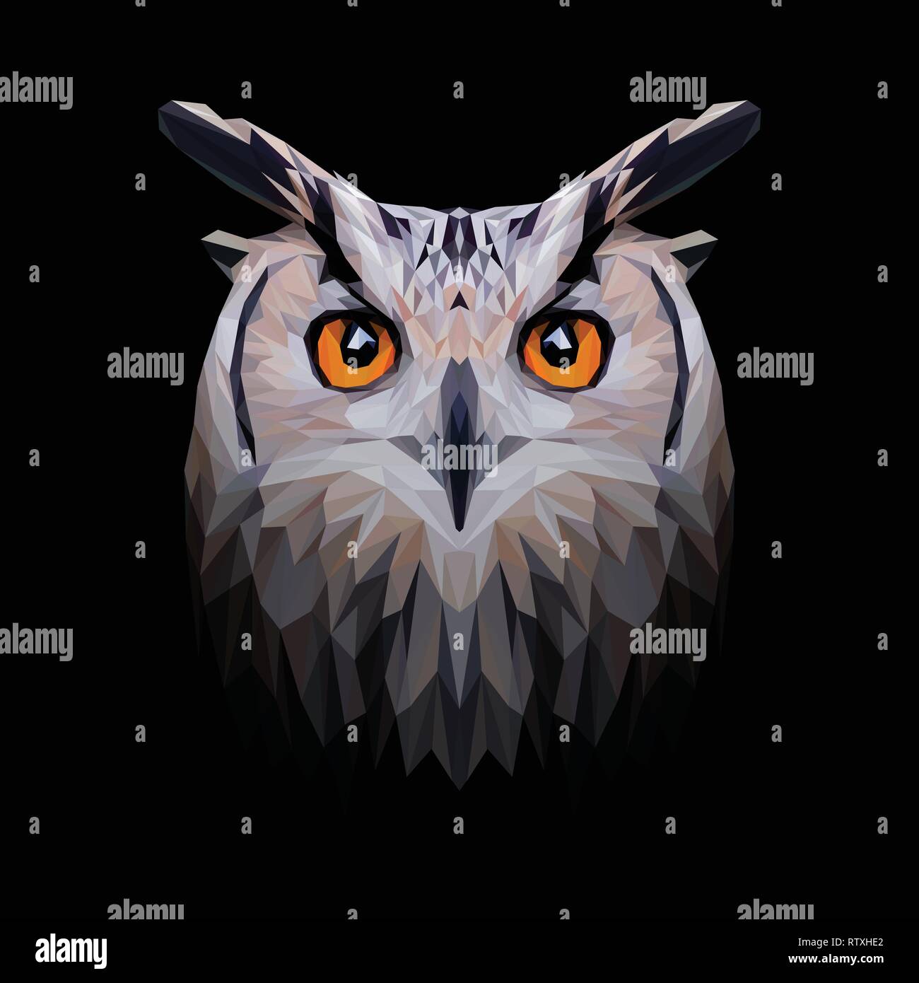 Eule Low-poly-Design. Dreieck Vector Illustration. Stock Vektor