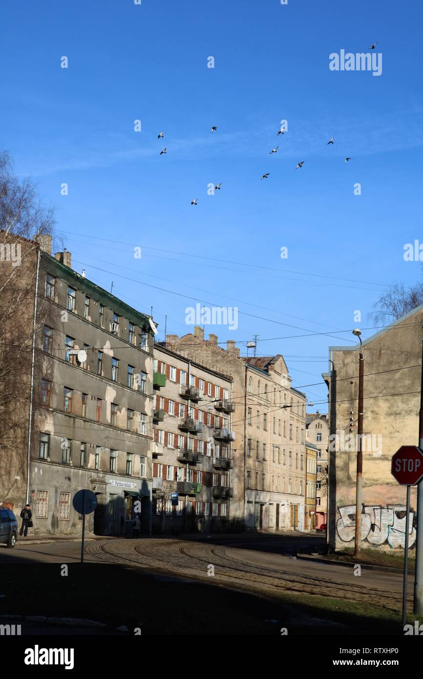 Street Scene ir-Lettland, Europa Stockfoto