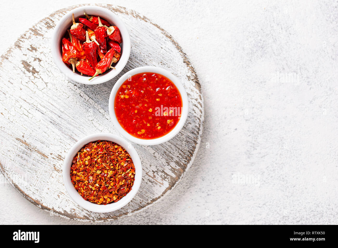 Chili Sauce mit getrockneten Paprika Stockfoto
