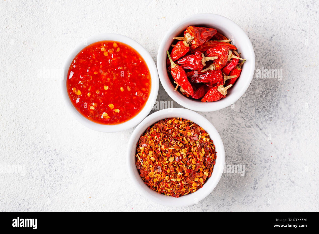 Chili Sauce mit getrockneten Paprika Stockfoto