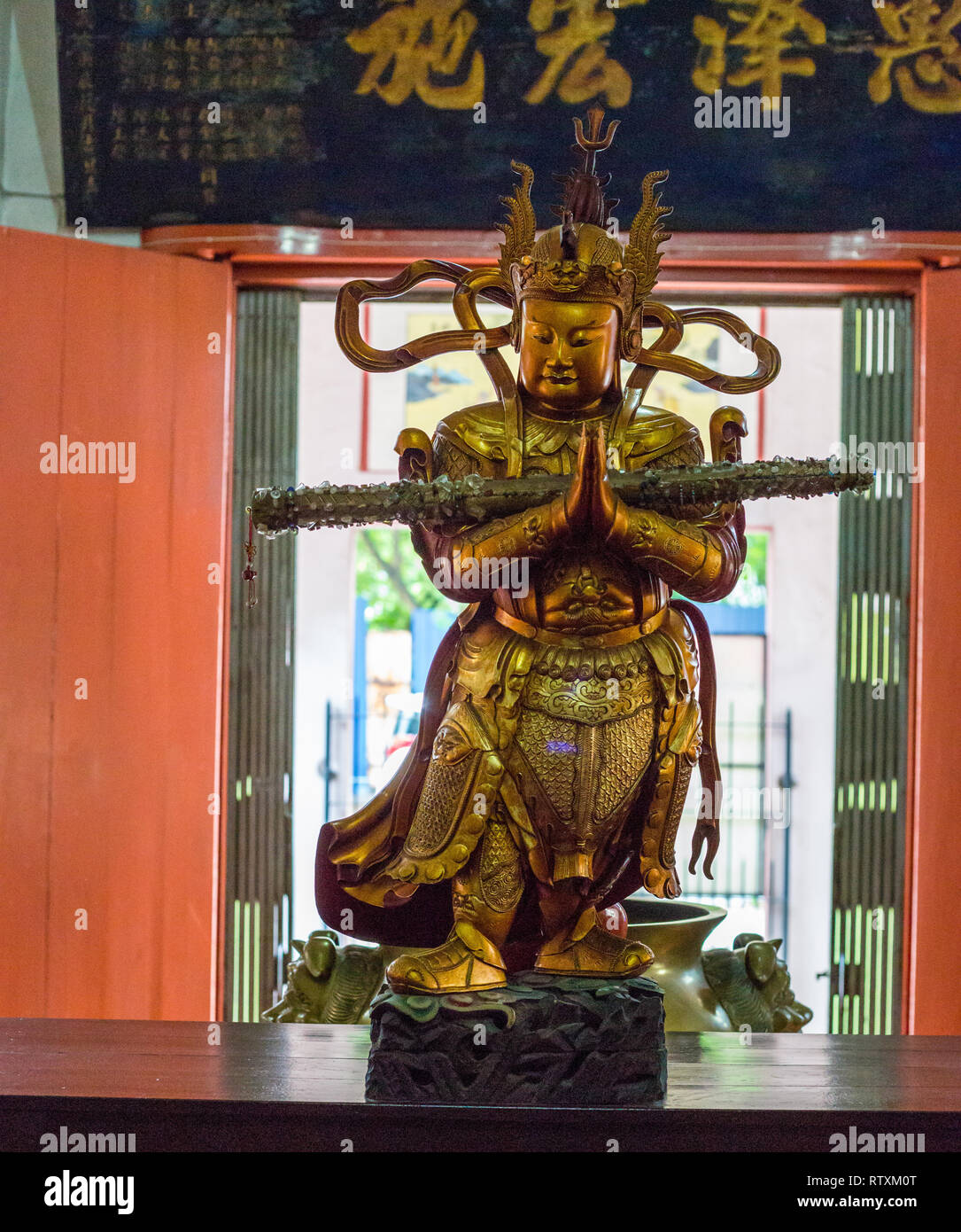 Wul Ngon Zinn chinesischen buddhistischen Tempel, Bronze Statue, Kuala Lumpur, Malaysia. Stockfoto