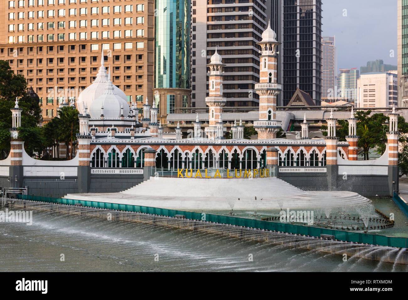 Masjid Jamek (Jamek Moschee), Kuala Lumpur, Malaysia. Stockfoto