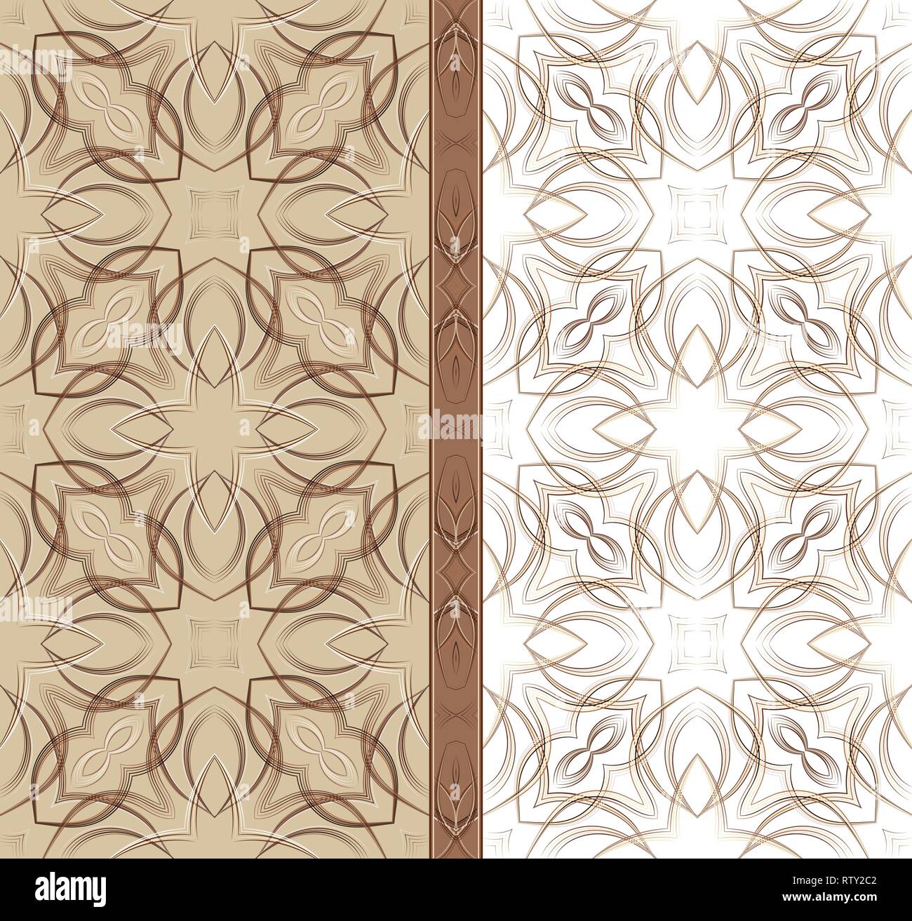 Klassische nahtlose Ornament in zwei Farben und Frieze. Vector Illustration. Stock Vektor