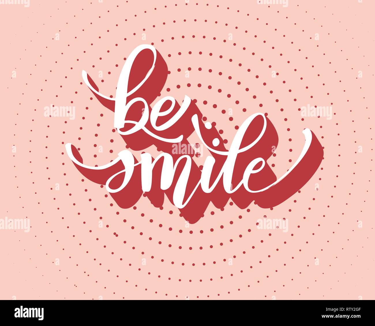 Sein Lächeln greating Karte Hand Schriftzug Text, Pinsel Tinte Kalligraphie, Vektor, Art Design, auf weißem Hintergrund. Stock Vektor