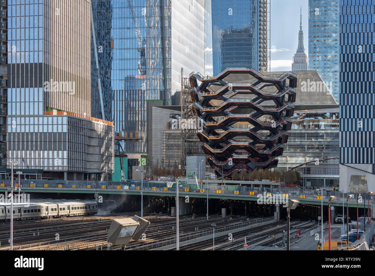 Thomas Heatherwick des Schiffes am Hudson Yards vom Highline Stockfoto