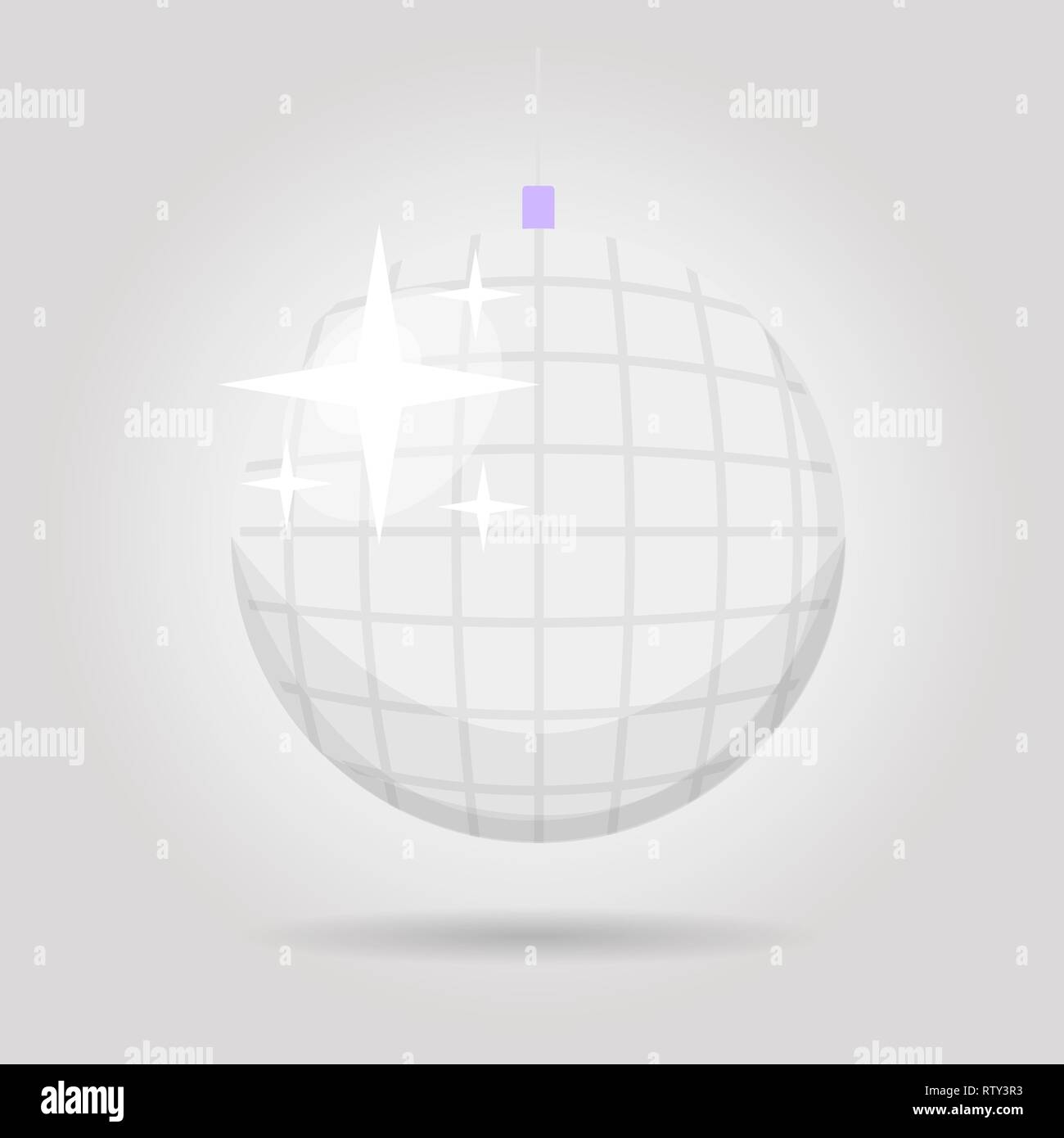 Disco ball-Symbol. Symbol Nachtleben der 70er Jahre. Retro Disco Party. Vector Illustration Stock Vektor