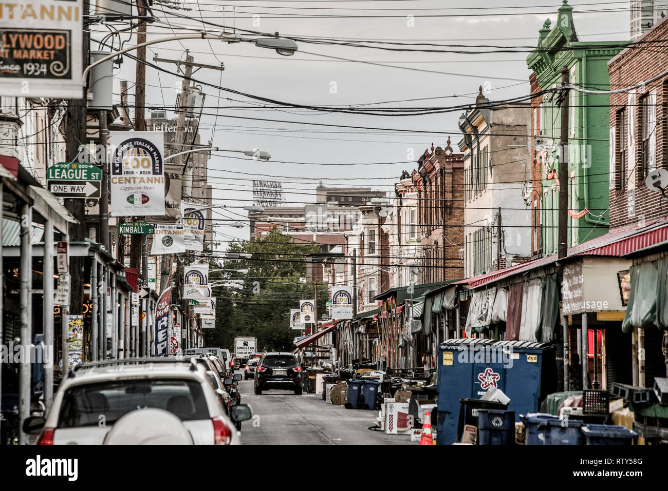 Italienische Markt South Philadelphia Blick nach Norden Stockfoto