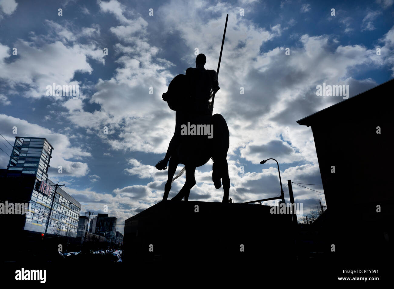 Statue von Don Quijote in North Philadelphia Stockfoto