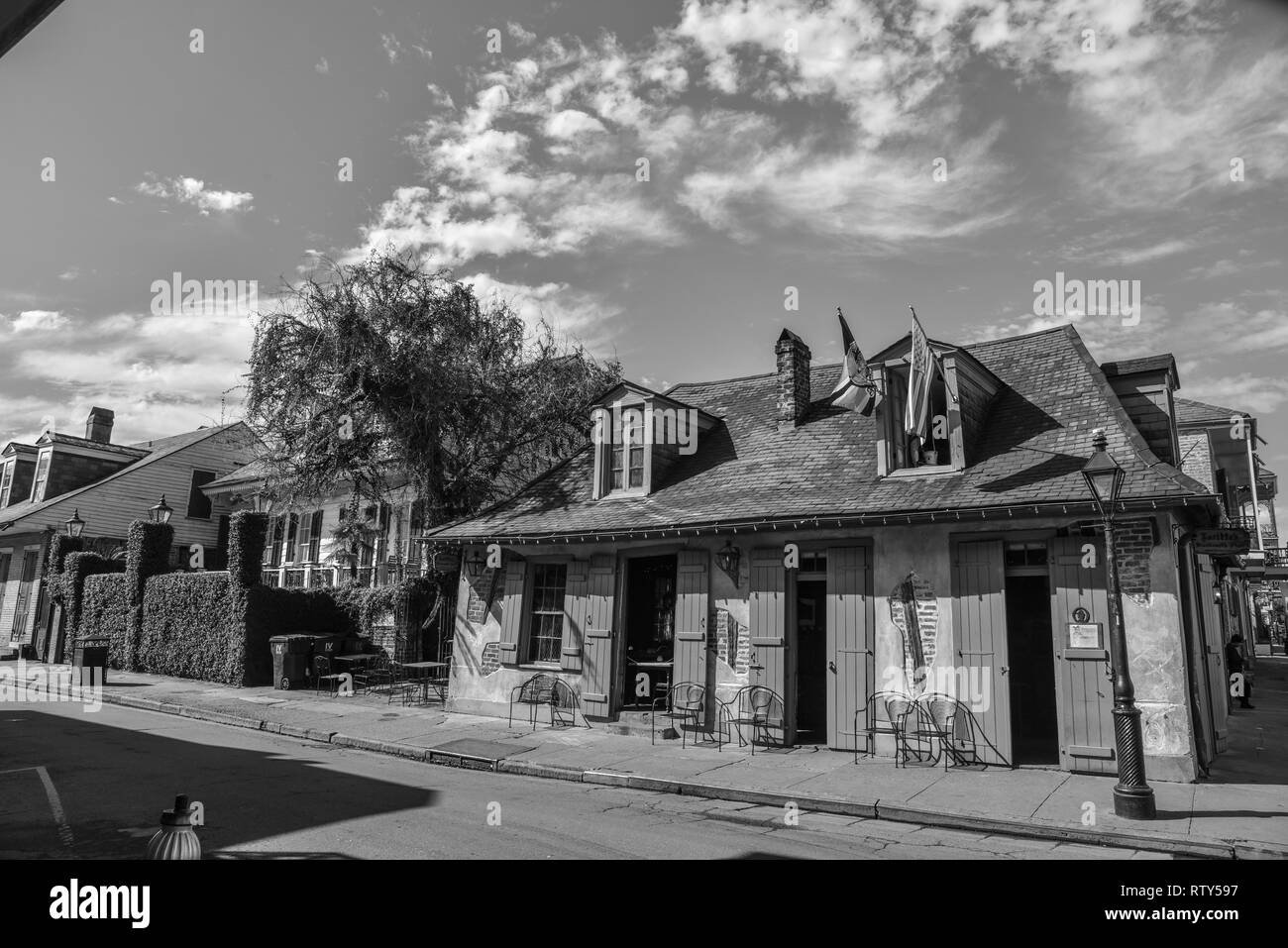 New Orleans ist Wissen (unter anderem) für seine Architektur mit mehreren Einflüssen in diesem Bild illustriert Stockfoto