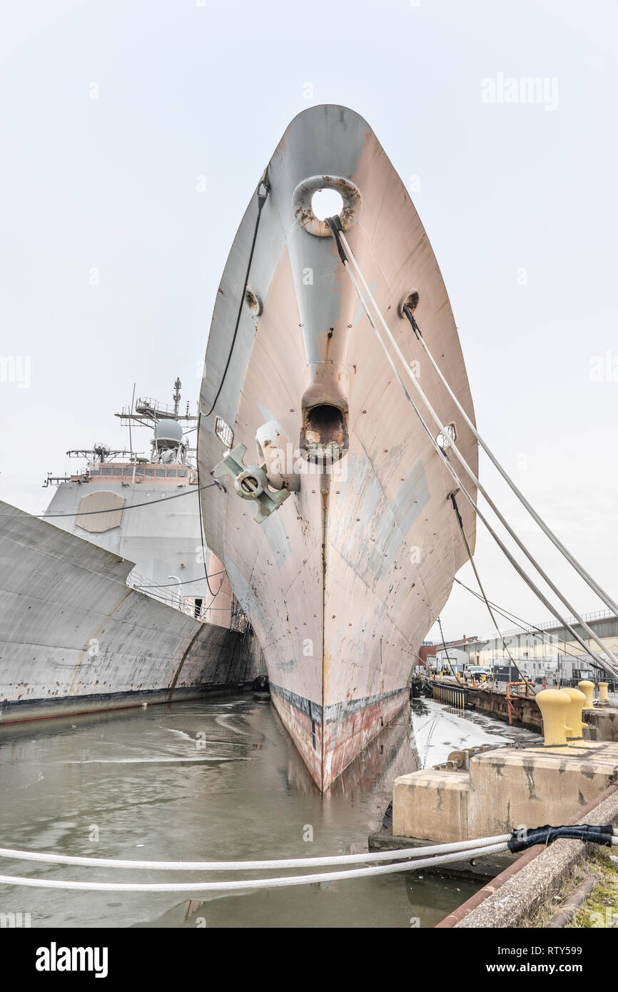 Stillgelegte Schiffe an der Navy Yard, ehemals Philadelphia Naval Shipyard Stockfoto