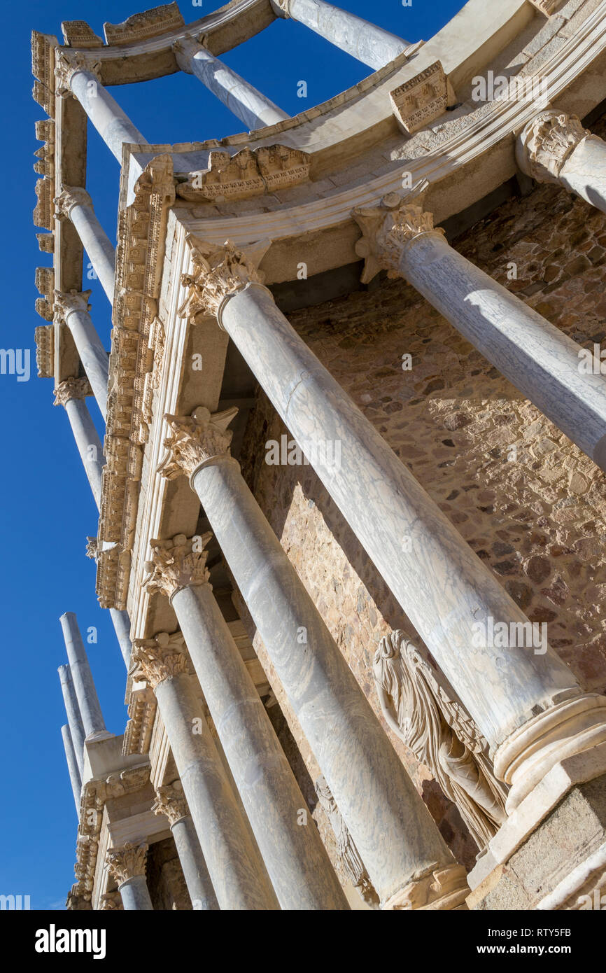 Das römische Theater von Mérida (Spanien) wurde im ersten Jahrhundert erbaut AD Stockfoto