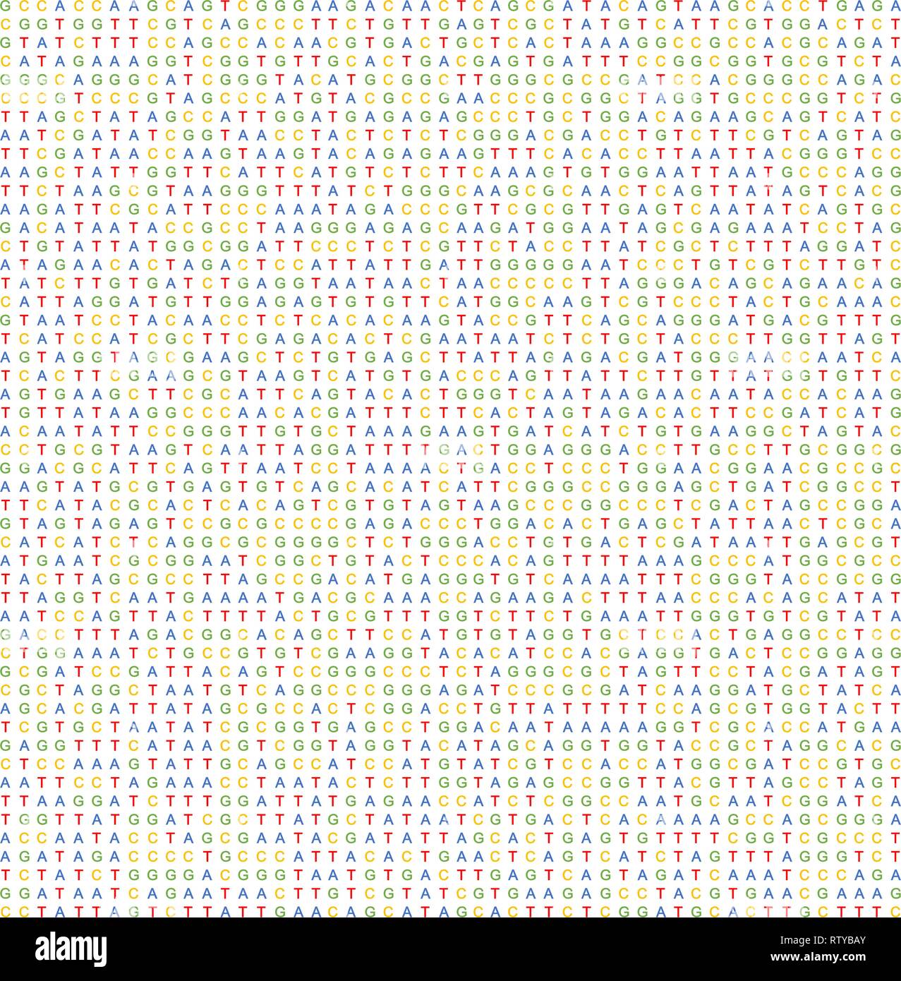 Buchstaben A C G T zufällig angeordnet. ACGT repräsentieren nucleobase Adenin, Cytosin, Guanin und Thymin in DNA gefunden. Kann als nahtlose genetischen Code verwendet werden. Stock Vektor