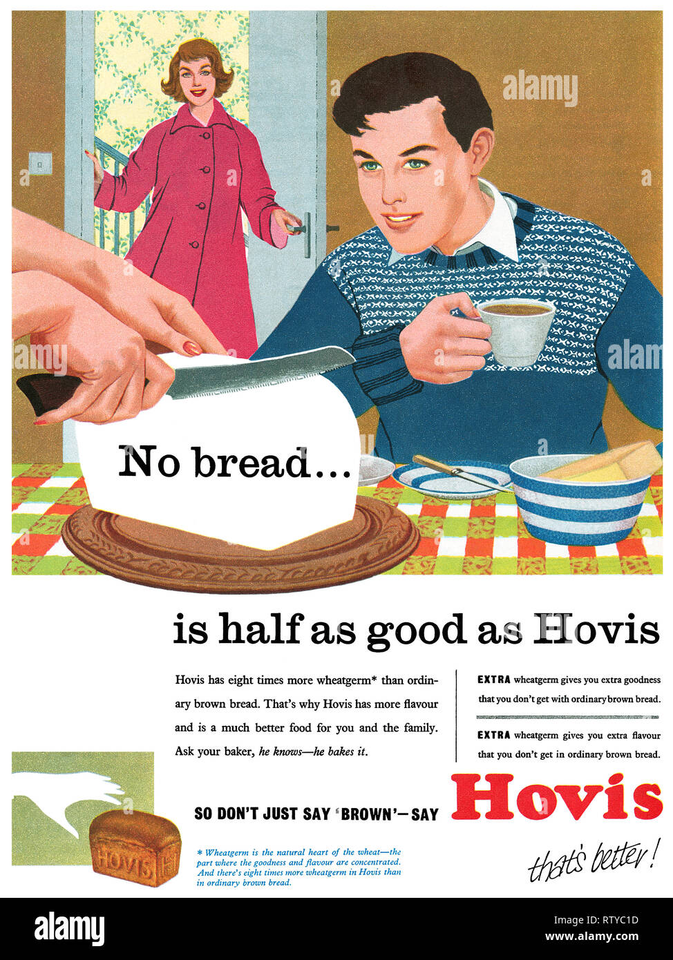 1958 britischen Werbung für Hovis Brot. Stockfoto