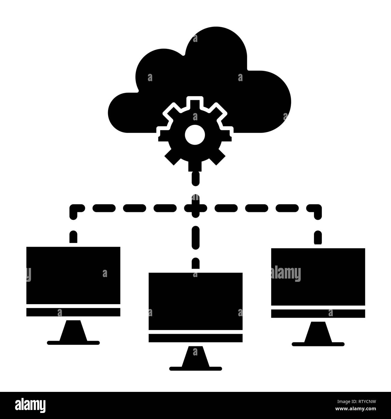 Cloud Computing Symbol, Vector Illustration, Technologie Glyphe Stockfoto