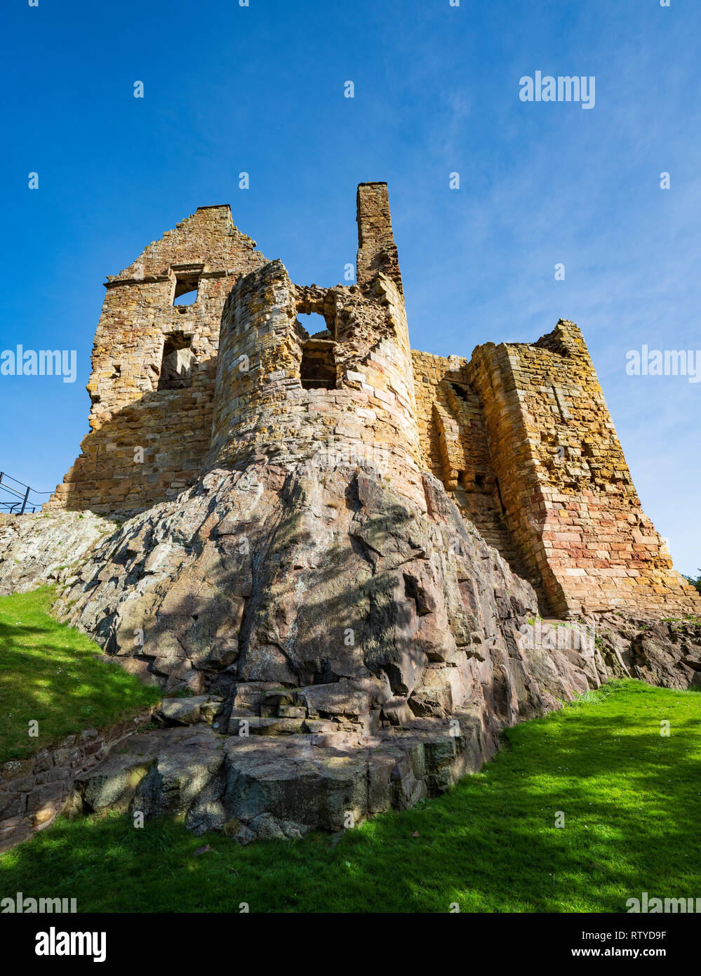 Dirleton Castle in East Lothian, Schottland, Großbritannien Stockfoto