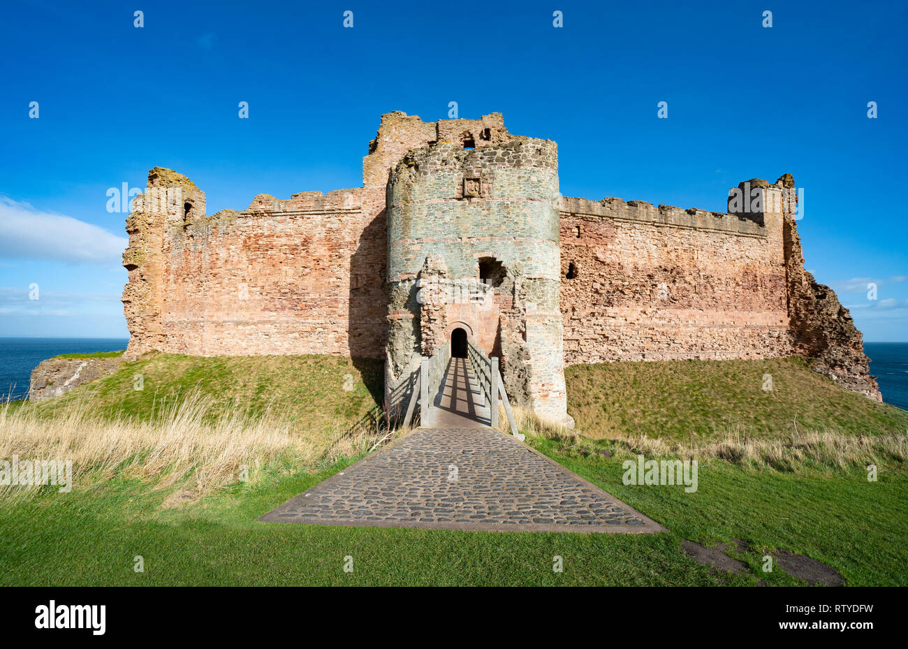 Tantallon Castle in East Lothian, Schottland, Großbritannien Stockfoto