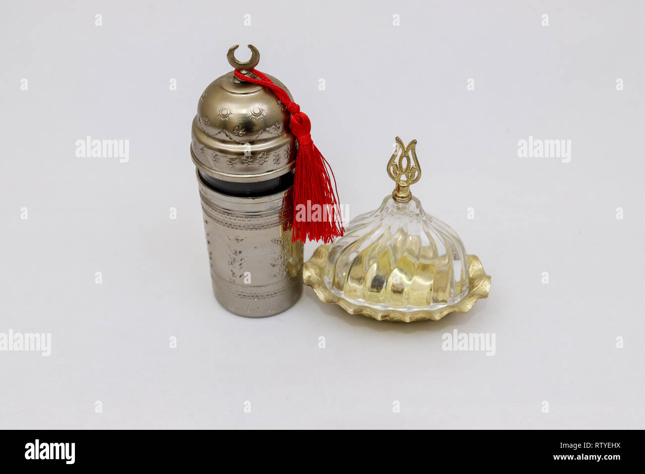 Traditionelle türkische Kaffee Set Stockfoto